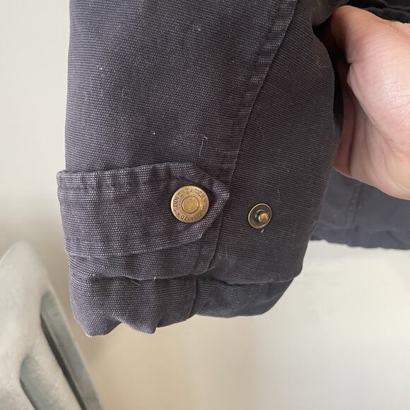 Vintage Eddie Bauer Jacket Mens XL Tall Navy Goose Down Chore Barn Coat Quilted - Picture 9 of 15